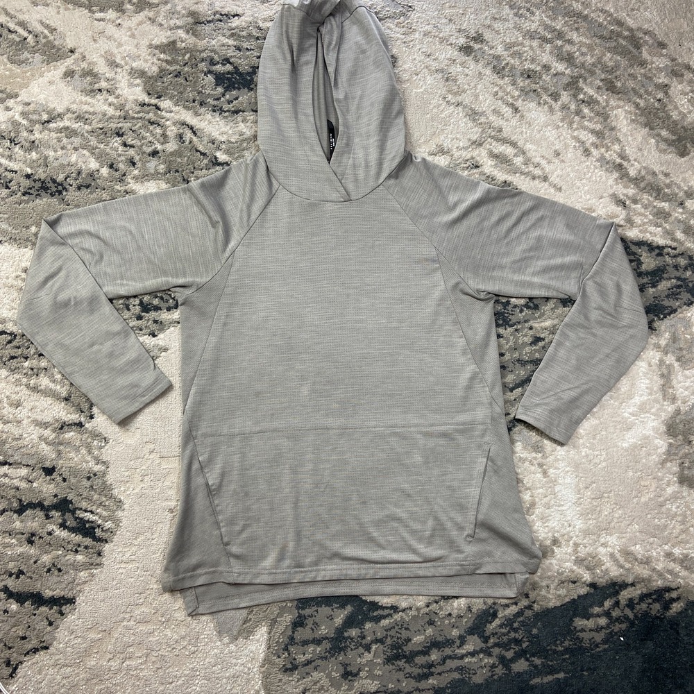 Kuhl Hoodie Womens Medium Gray Side Slit Raglan Sleeve Outdoor Pockets Pullover